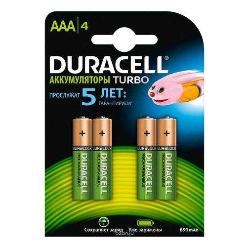 Аккумуляторная батарея Duracell Turbo AAАHR03 4 шт в Ситилинк