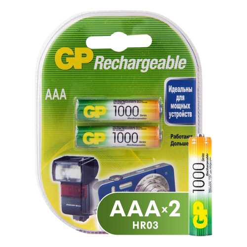 Аккумуляторная батарея GP Batteries GP 100AAAHC-2DECRC2 2 шт в Ситилинк