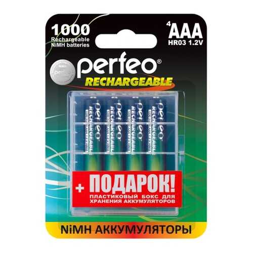 Аккумуляторные батарейки Perfeo AAA1000mAh 4 шт+BOX в Ситилинк