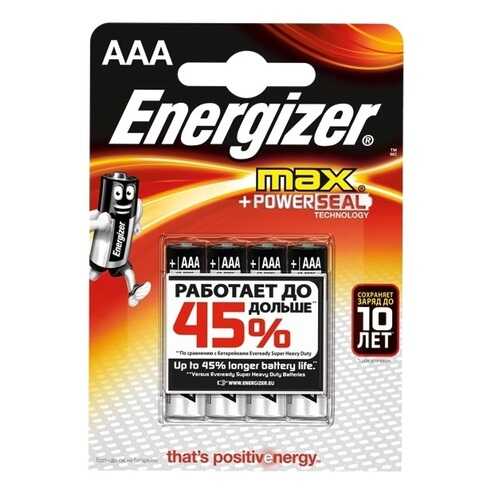 Батарейка Energizer Max Plus LR03/E92 4 шт в Ситилинк